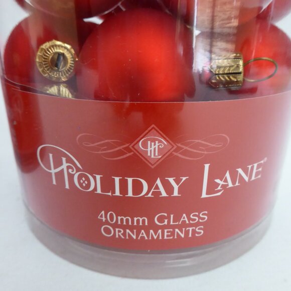 NEW 1.6” (40mm) CHRISTMAS GLASS BALL 42 ORNAMENTS MATTE RED LOT OF 2 TUBES - Picture 2 of 7